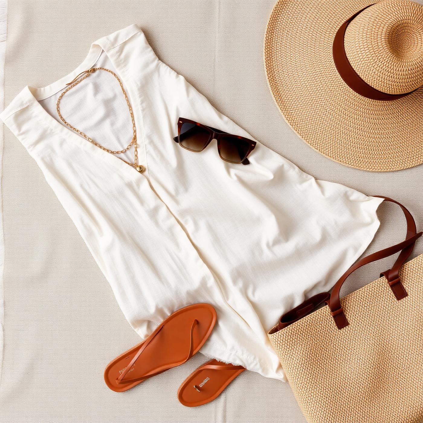 Quiet luxury office essentials flat lay